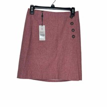 HOBBs Women Francis Skirt Wrap Wool Lined Side Button Pale Cranberry Siz... - £22.91 GBP