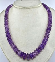 Natural Amethyst Beads Faceted Round 1 Line 600 Carats Gemstone Fashion Necklace - £121.50 GBP