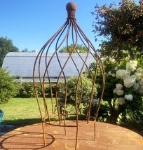27&quot; Plant Support Garden Trellis Topiary, Round Wrought Iron Beatrice Ob... - £59.22 GBP