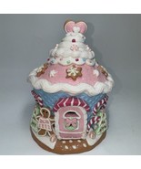 Valerie Parr Hill Winter Light Up Gingerbread Cupcake House Pink Christm... - €30,97 EUR
