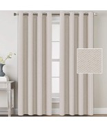 Linen Blackout Curtains 96 Inches Long For Bedroom/Living Room Thermal, ... - £47.01 GBP