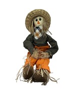 Scarecrow Fall Autumn Indoor Decoration Posable Fabric Soft 27&quot; Shelf Si... - $23.72 CAD