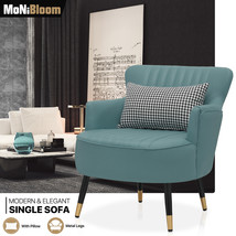 Modern Accent Fabric Armchair Single Sofa Soft Upholstered Armchair Living Room - £160.82 GBP