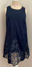 Lanika Taylor at La Moda Navy Sleeveless Dress Embroidered Hem Beaded Ne... - £25.15 GBP