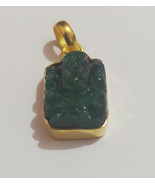 Pendant, Golden, Gold, Plated, Aemorio, Ganapati, Panna, Ganesh, Synthet... - $552.14 MXN