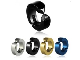 Men Women Clip On Hoop Stud Earrings,Stainless Steel Silver,Gold,Black,B... - $112.45 MXN