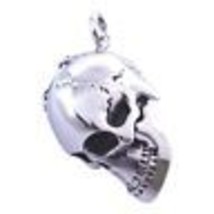 Mens Detailed Skull Pendant Moving Jaw Bone Stainless Steel Necklace - £26.53 GBP