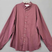 Old Navy Mens Shirt Size XXL Purple Preppy Slim Burgundy Long Sleeve But... - $10.71