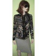 Vintage JOSEPH RIBKOFF Women&#39;s Ladies Leopard Tunic Blouse Top Sz 14 CAN/US - £27.33 GBP