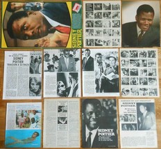 SIDNEY POITIER clippings 1960s/80s magazine articles poster photos cinema actor - £6.20 GBP