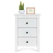 Nightstand End Beside Table Drawers Modern Storage Bedroom Furniture White - £120.39 GBP