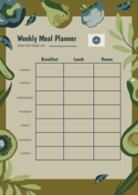 Digital Weekly Meal Planner PSD/PDF Template- 01 - £0.78 GBP