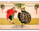 Un Gioioso Natale che Danza Sotto Vischio Unp DB Cartolina H29 - $4.49