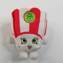 Shopkins Poppy Corn Popcorn 6&quot; Plush Stuffed Animal Toy Red White Stripe Sherpa - £3.94 GBP