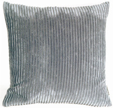 Wide Wale Corduroy 18x18 Dark Gray Throw Pillow, Complete with Pillow In... - $41.95