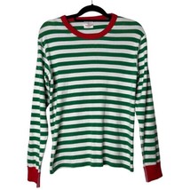 Hanna Andersson Pajama Shirt Green Striped Long Sleeve Lounge Top Women Size S - £11.86 GBP