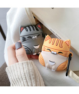 Orange and Grey Kitten Silicone Air Pods Gen 1 Gen 2 Case with Keychain - $31.50 CAD