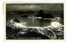 Panorama Rio De Janiero Brasil Real Photo Postcard at Night 1978 - £9.49 GBP