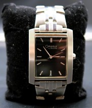 Caravelle BULOVA Men&#39;s Quartz Black Dial Silver Tone Band Watch Works Ke... - $60.00