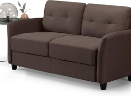 Chestnut Brown Zinus Ricardo Loveseat Sofa With Tufted Cushions, Free As... - £344.07 GBP