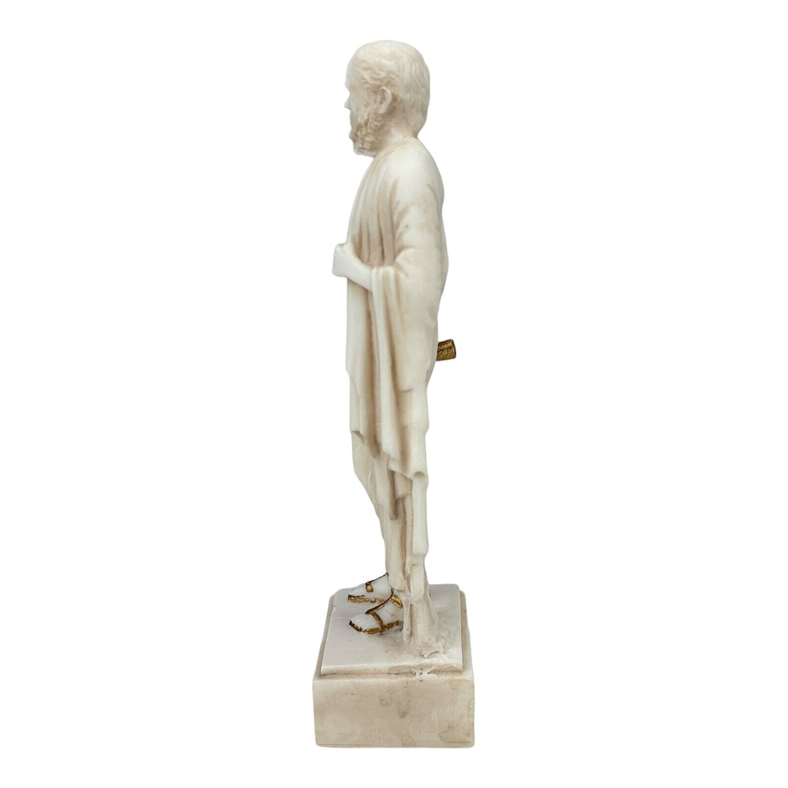 Socrates Greek Philosopher Teacher Cast Alabaster Statue Sculpture Grey Patina Item image 3