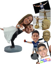 Personalized Bobblehead Funny wedding  couple Groom throwing Bride like a profes - £122.24 GBP