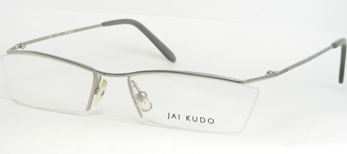JAI KUDO 443 M12 SILVER EYEGLASSES GLASSES HALF RIM METAL FRAME 53-17-140mm - $53.46