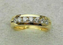 1.50Ct Round Diamond Wedding Band &amp; Engagement Pinky Ring 14K Yellow Gold Finish - £82.48 GBP