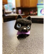 LITTLEST PET SHOP BLACK FLOCKED SCOTTIE PUPPY DOG BLUE EYES #315 SWEET!!... - $15.94 CAD