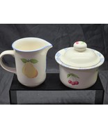 PFALTZGRAFF Creamer Pitcher &amp; Sugar Bowl Set HOPSCOTCH FRUIT - Includes Lid - $19.88