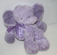 Hush Little Baby GUND Obie Elephant Crib Pull 11&quot; Purple Plush Musical 58782 - £54.11 GBP