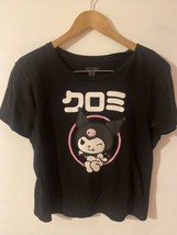 Kuromi Cropped T-Shirt Size LARGE Bioworld Hot topic Sanrio - $10.39