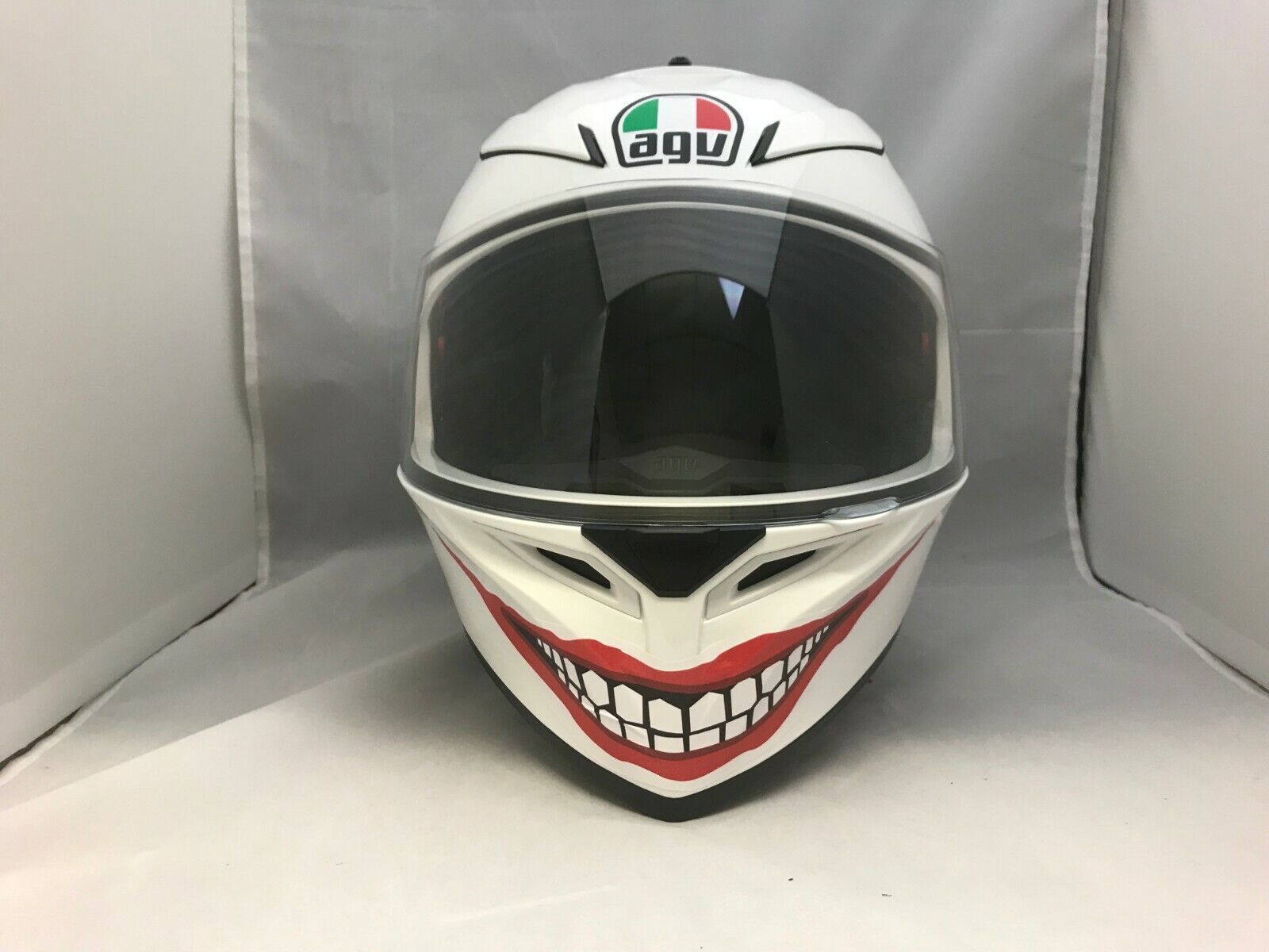 Joker Smile Motorcycle ATV Helmet Face Grin Clown Sticker Mouth Decal NEW - $16.95