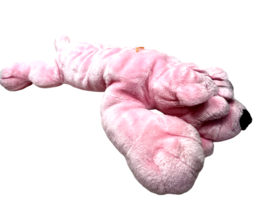 pink bulldog puppy dog large 24&quot; vintage plush Shar-pei lying down white... - £31.64 GBP