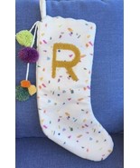 Opal House Ivory Confetti Monogram Letter ‘R’ Christmas Stocking Tinsel ... - £12.54 GBP