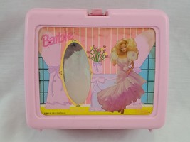 VINTAGE 1990 Barbie Doll Mirror Lunch Box Plastic / No Thermos - $39.59