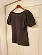 Ann Taylor LOFT Womens Small Short Sleeve Black Cotton T-Shirt Top - £7.79 GBP