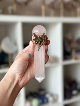 Selenite Wand Rose Quartz Fairy Goddess Angel Natural Stone Crystal Stick - £43.85 GBP