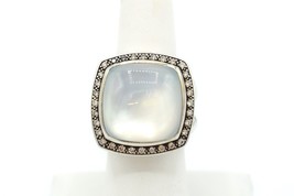 Rare 17mm David Yurman Albion Moonlight Ice Diamond Halo Ring .925 20230... - $1,237.49