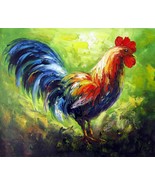 20x24 inches Rooster  stretched Oil Painting Canvas Art Wall Decor moder... - £55.06 GBP