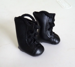 Modern Mary Hoyer Black Leather Boots Shoes w/Ties 1.5&quot; for 13&quot; Doll - £14.88 GBP