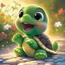 Diamond Art    Baby Turtle   8 X 8 in     Materials Included   Adult - £7.64 GBP