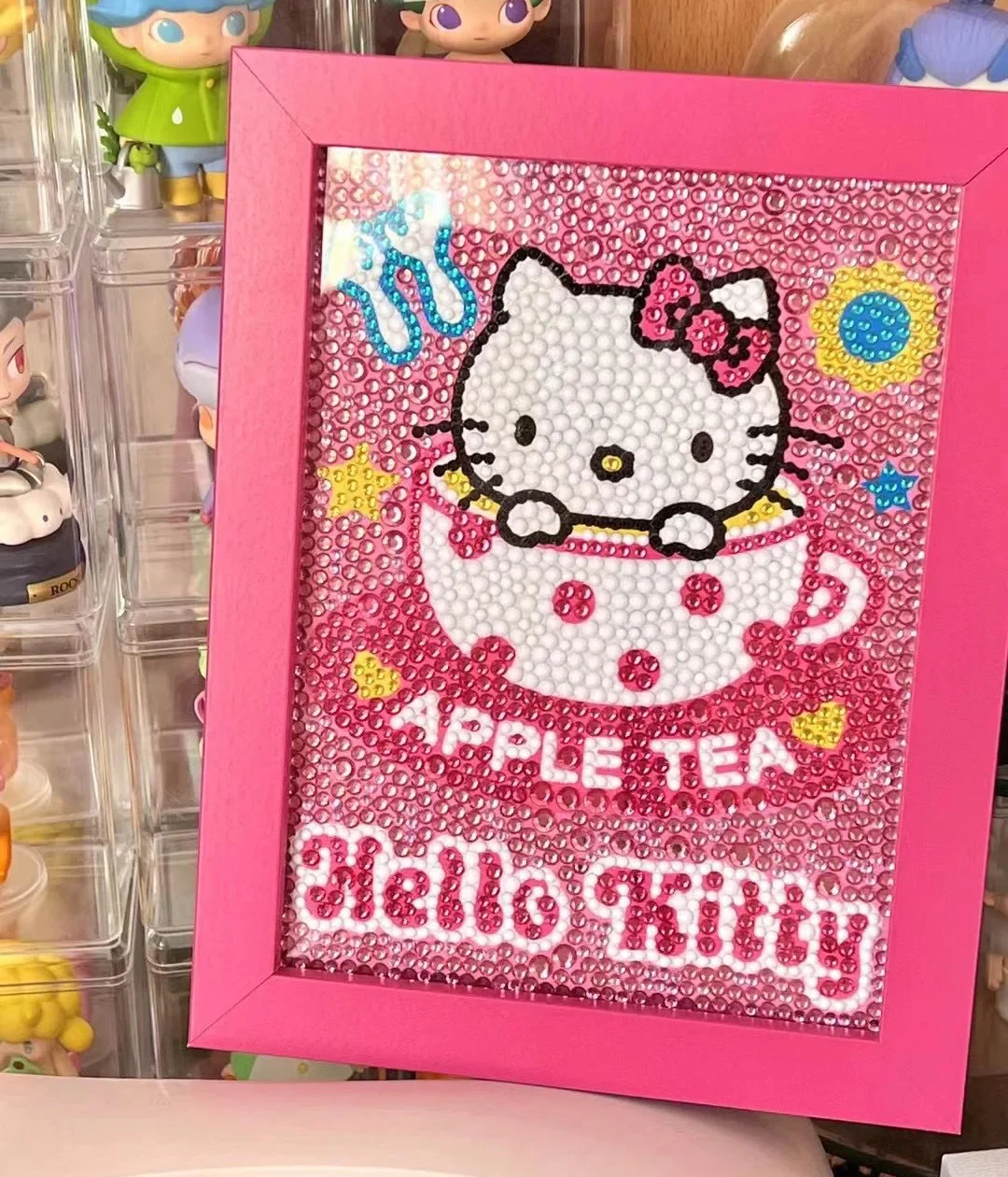 HelloKitty Anime Handmade Diy Diamond Stickers HelloKitty Pink Cartoon Diamond - £14.92 GBP+