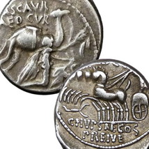 58 BC temp. Pompey, JULIUS CAESAR. King Aretas Camel/Chariot Scorpian Ro... - $379.05