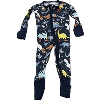 Little Sleepies Dinosaur Baby Full Zip Pajamas Size 0-3 months - £15.30 GBP