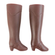 Vintage 1990s Barbie Dark Brown Tall Riding Equestrian Heeled Boots - £3.99 GBP