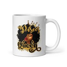 Coffee Mug-Afro Pisces Queen Mug African American Women Zodiac Birthday mug - $16.58+