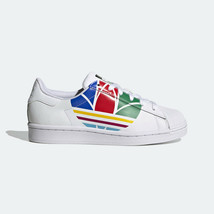 adidas SuperStar BIG Trefoil Colorful Rainbow Kids FW4005 White Red Blue Green - $49.98