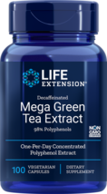 Life Extension Decaffeinated Mega Green Tea Extract 100 Veg Caps - $22.28