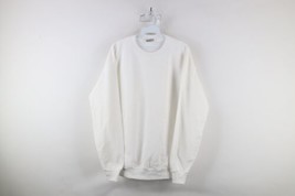 Deadstock Vintage 90s Streetwear Mens Medium Blank Crewneck Sweatshirt White USA - £41.97 GBP